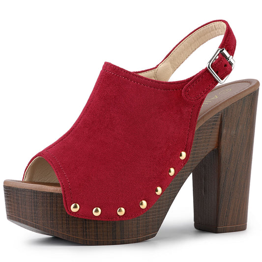 Women's Slingback Platform Chunky Heel Sandals