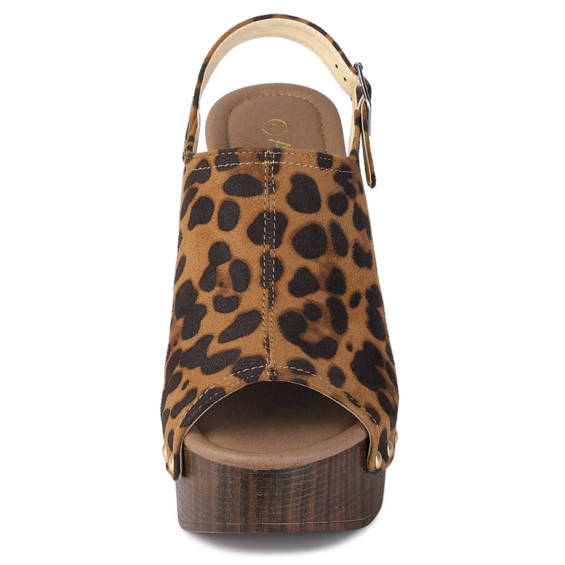 Sandalias de tacón grueso con plataforma y tira trasera para mujer