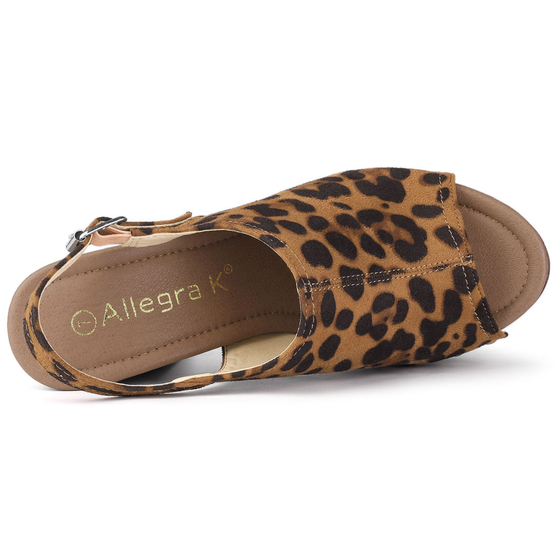 Sandalias de tacón grueso con plataforma y tira trasera para mujer