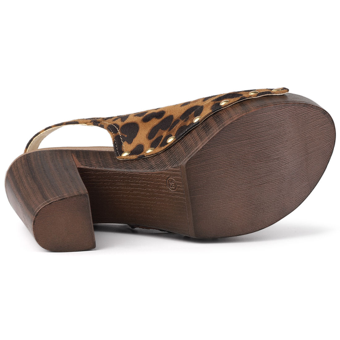 Sandalias de tacón grueso con plataforma y tira trasera para mujer