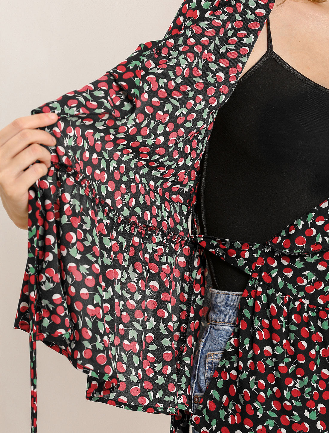Women's Peplum Top Crossover V Neck Ruffle Wrap Blouse