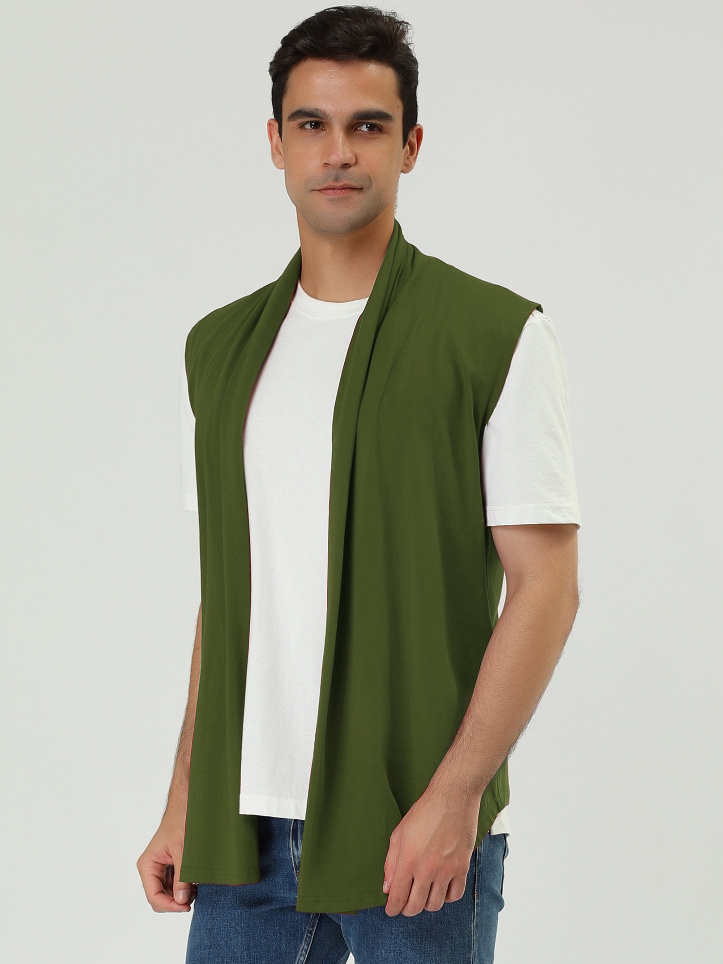 [PACK SALES] Men's 2 Pieces Open Front Shawl Collar Sleeveless Cardigan Vest