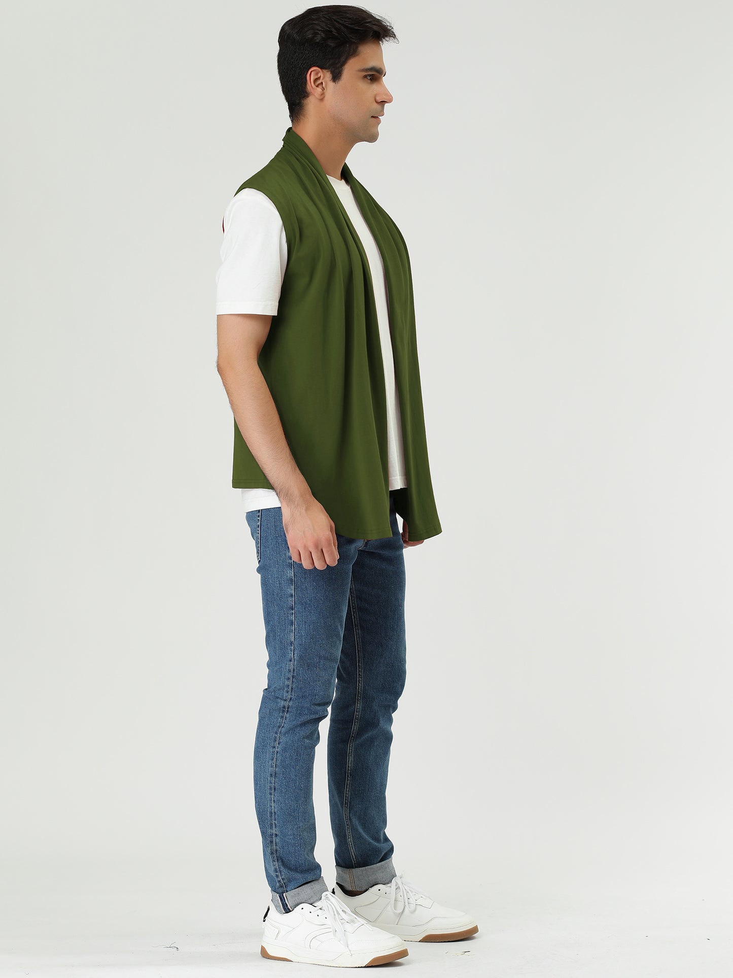 [PACK SALES] Men's 2 Pieces Open Front Shawl Collar Sleeveless Cardigan Vest