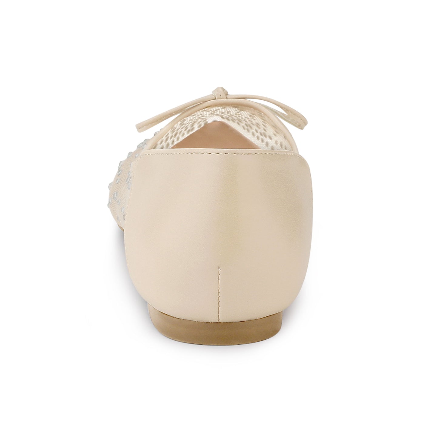 Women's Pointed Toe Rhinestone Mesh Ballerina Flats