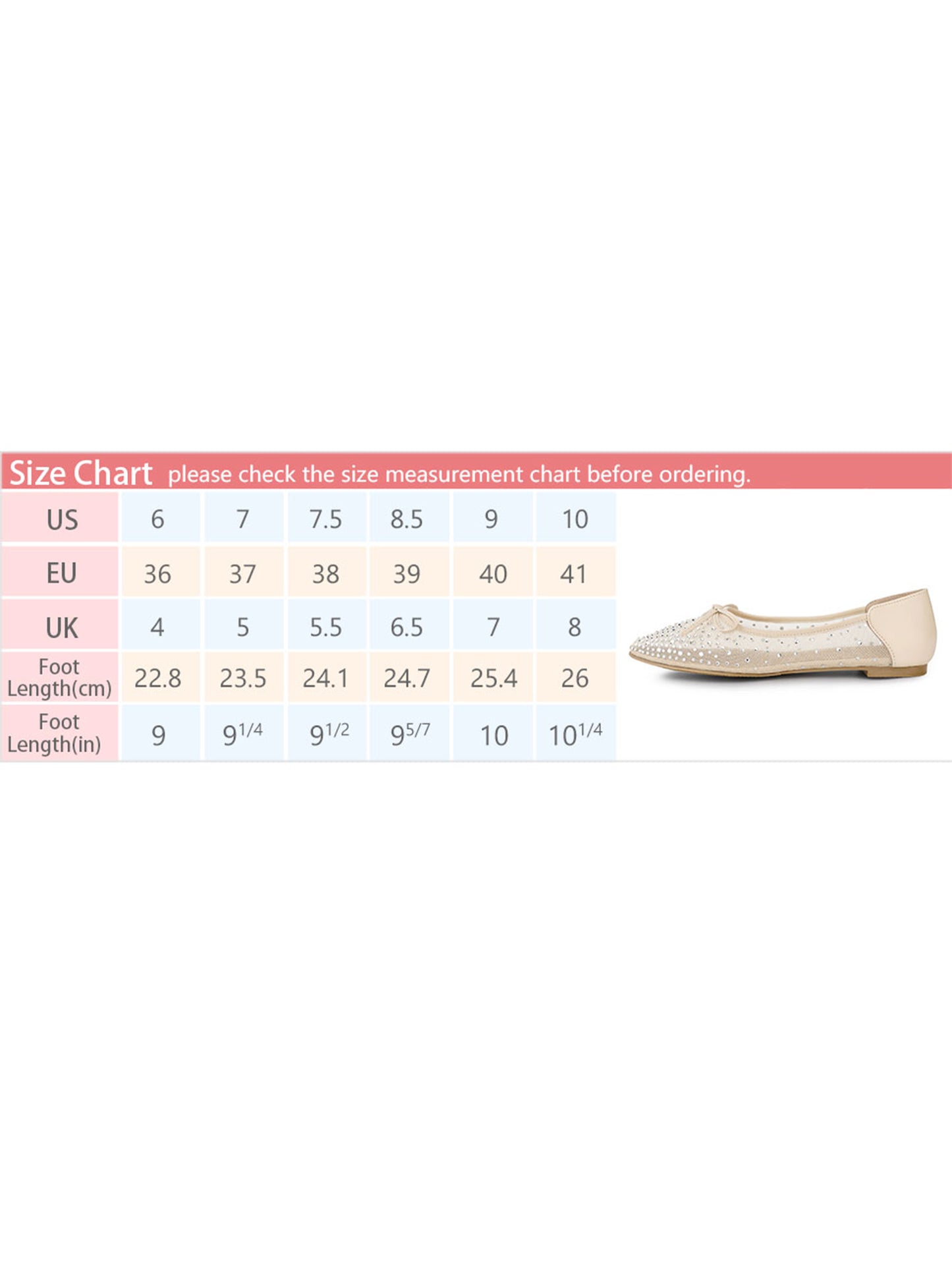 Women's Pointed Toe Rhinestone Mesh Ballerina Flats