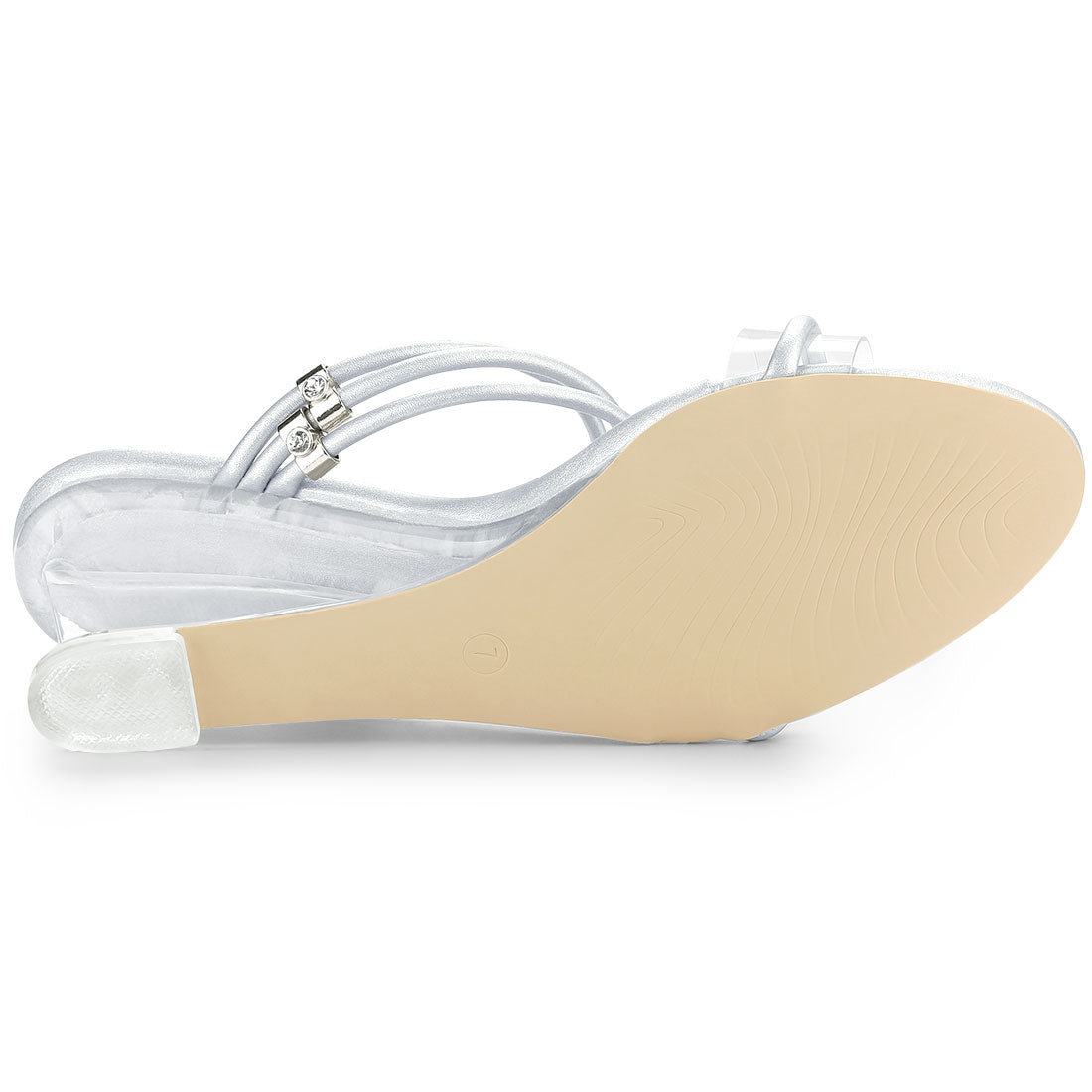Women's Clear Glass Heel Slide Wedge Heel Wedge Sandals