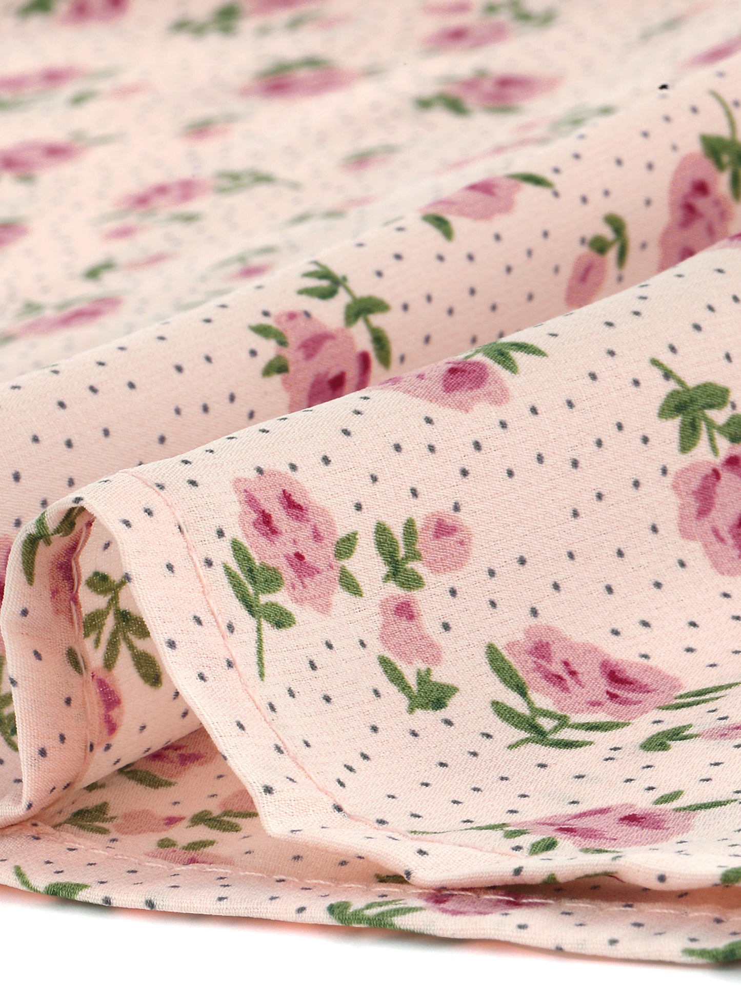 Women's Casual Point Collar Long Sleeve Blouse Floral Button Down Shirt