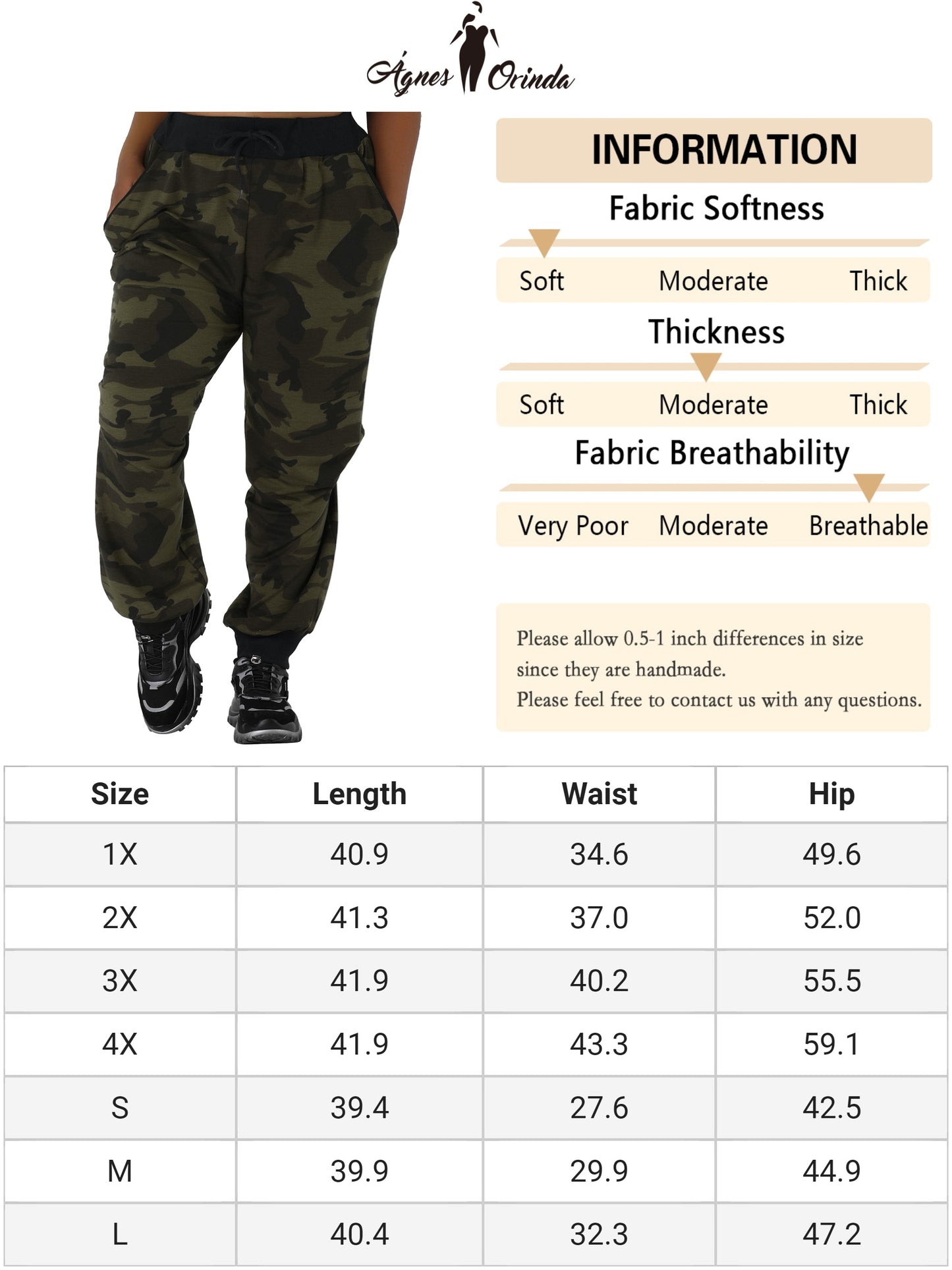 Women Plus Size Drawstring Waist Contrast Color Jogger Pants