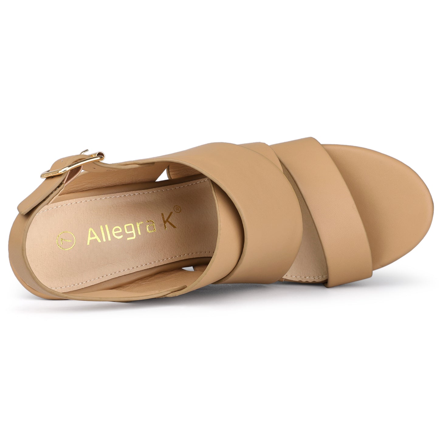 Women's Wood Decoration Strappy Platform Wedge Sandals