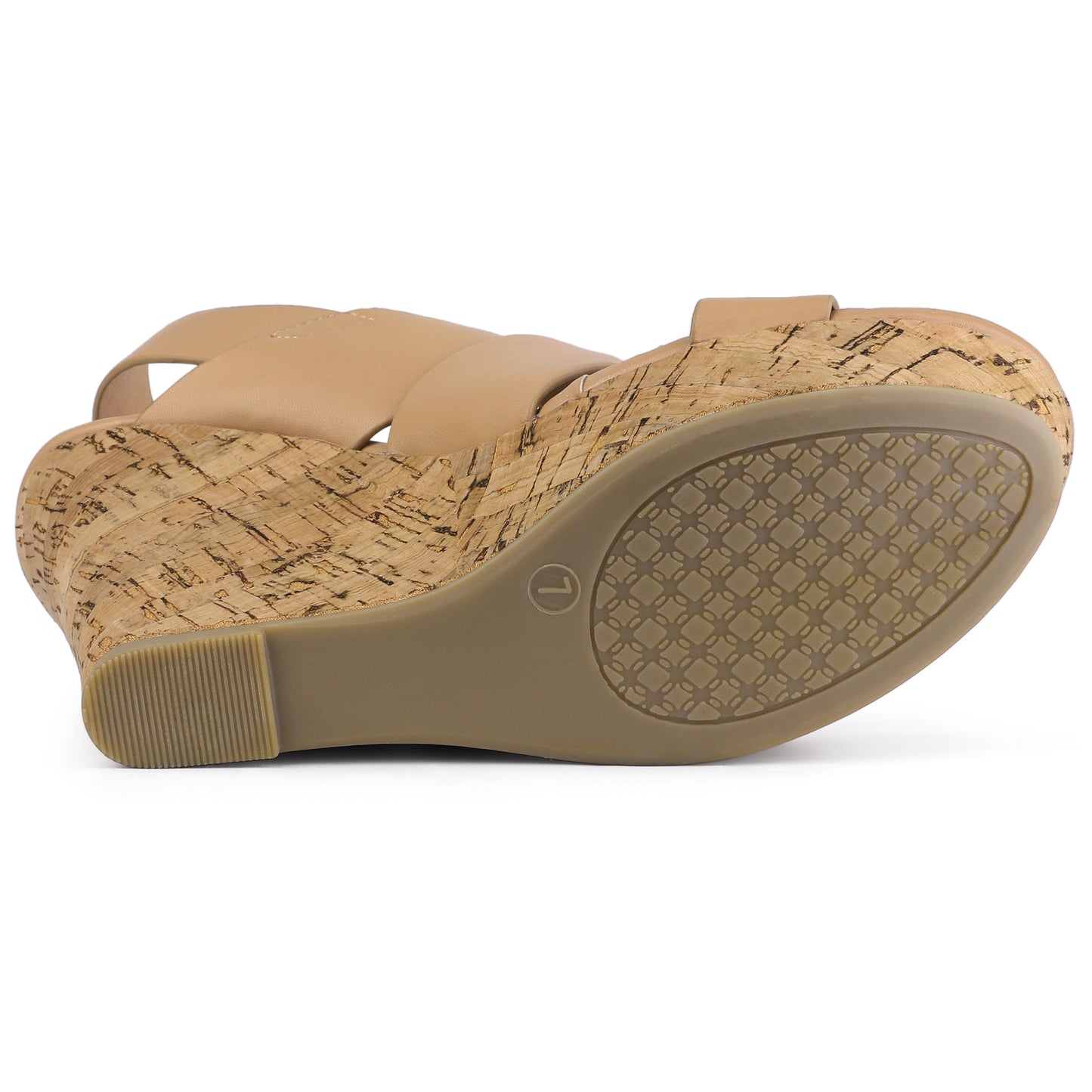 Women's Wood Decoration Strappy Platform Wedge Sandals