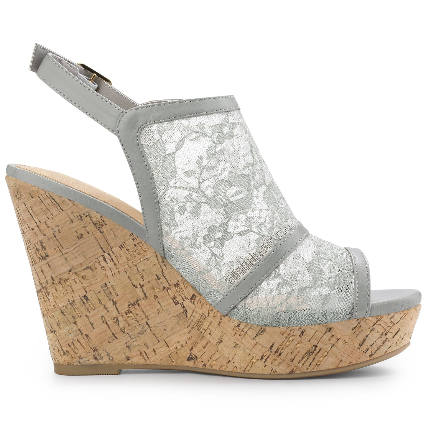 Sandalias de cuña con plataforma y punta abierta para mujer