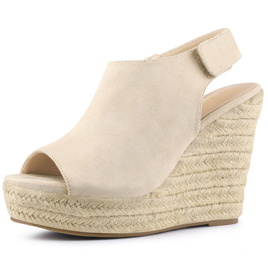 Women's Espadrille Platform Heeled Wedges Sandals