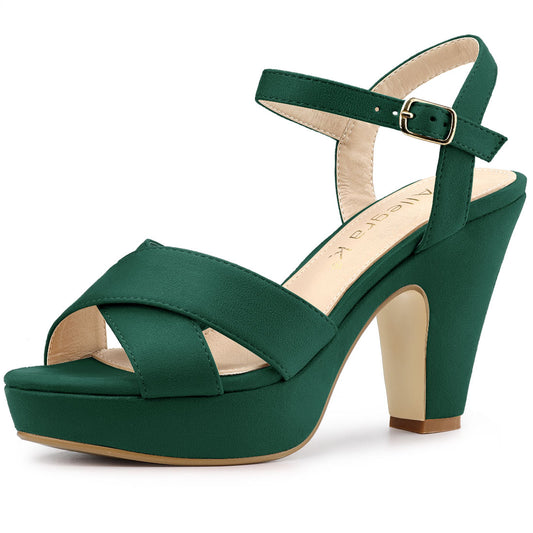 Women's Platform Chunky Heel Slingback Sandals