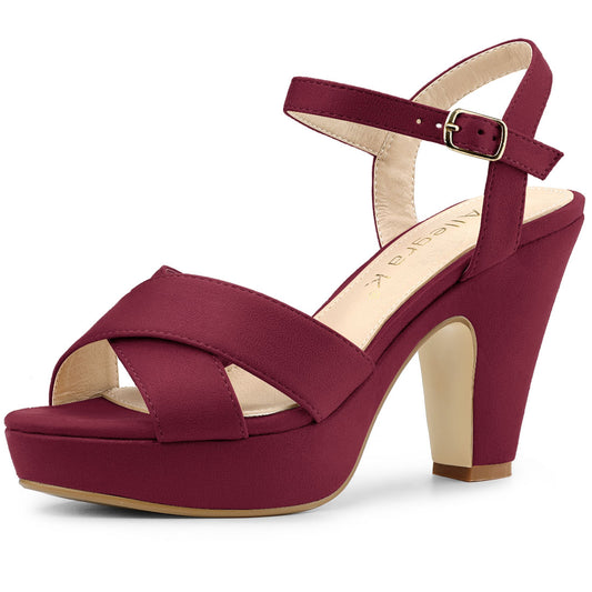 Women's Platform Chunky Heel Slingback Sandals