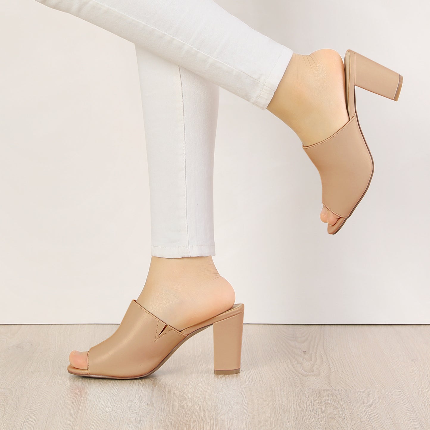 Sandalias de tacón cuadrado sin cordones para mujer