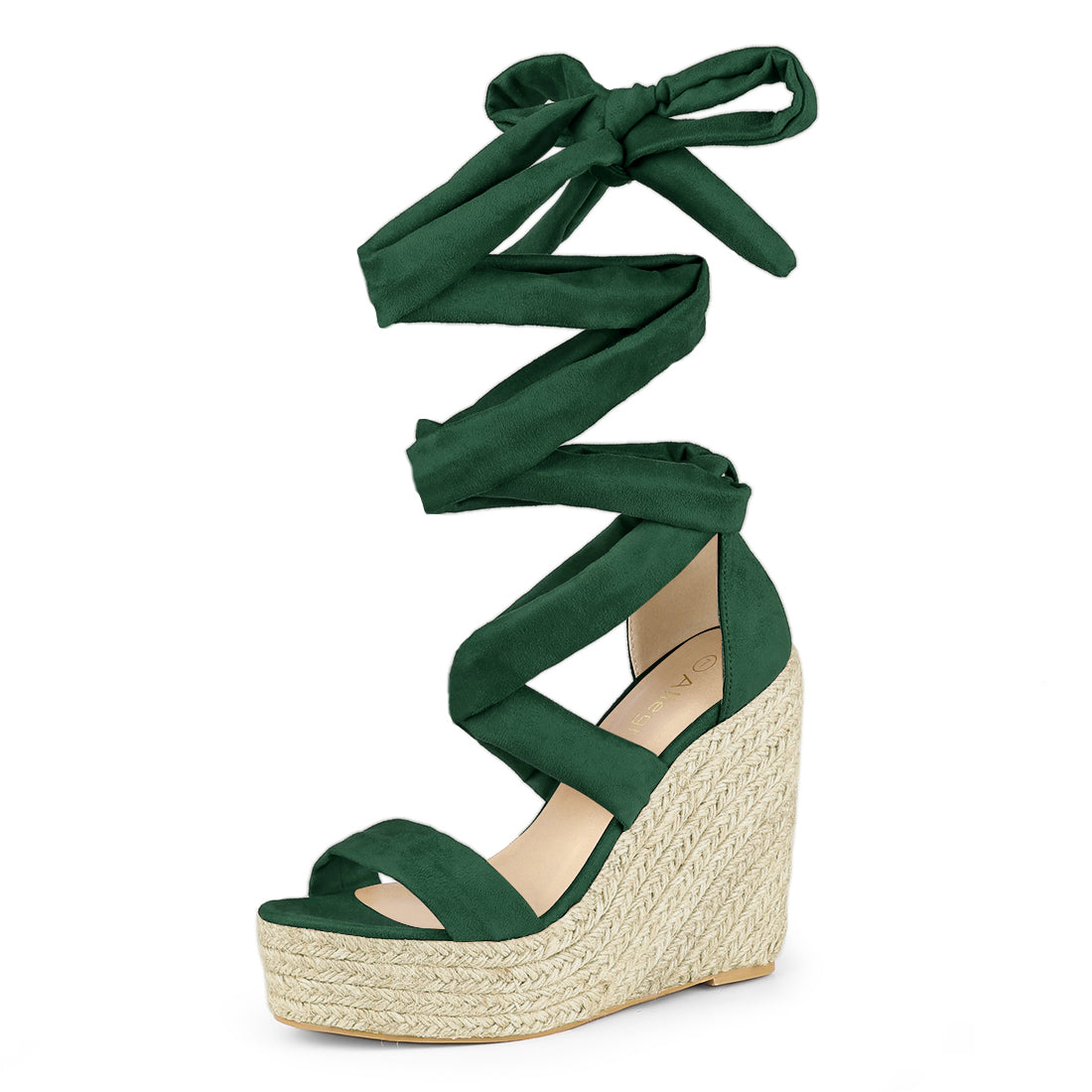 Alpargatas de mujer con plataforma, sandalias con cordones y punta abierta, cuñas y tacones