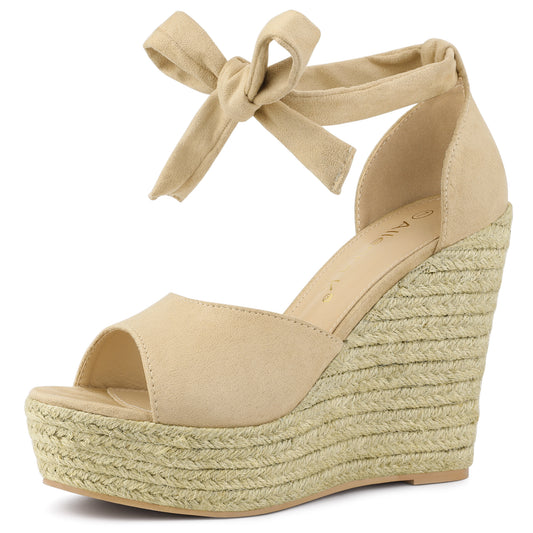 Women's Espadrilles Tie Up Ankle Strap Wedges Sandals