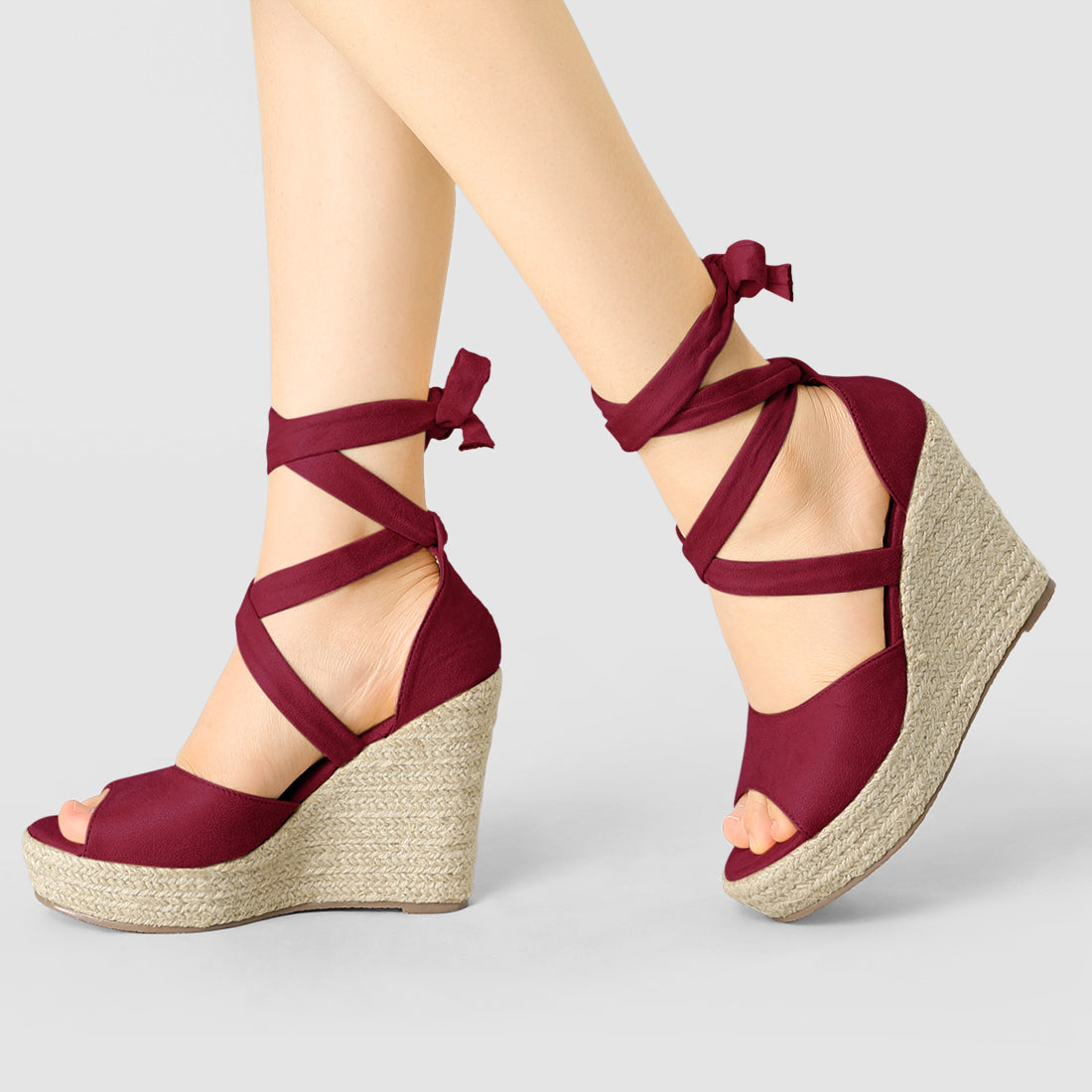 Women's Lace Up Espadrilles Platform Wedges Sandals