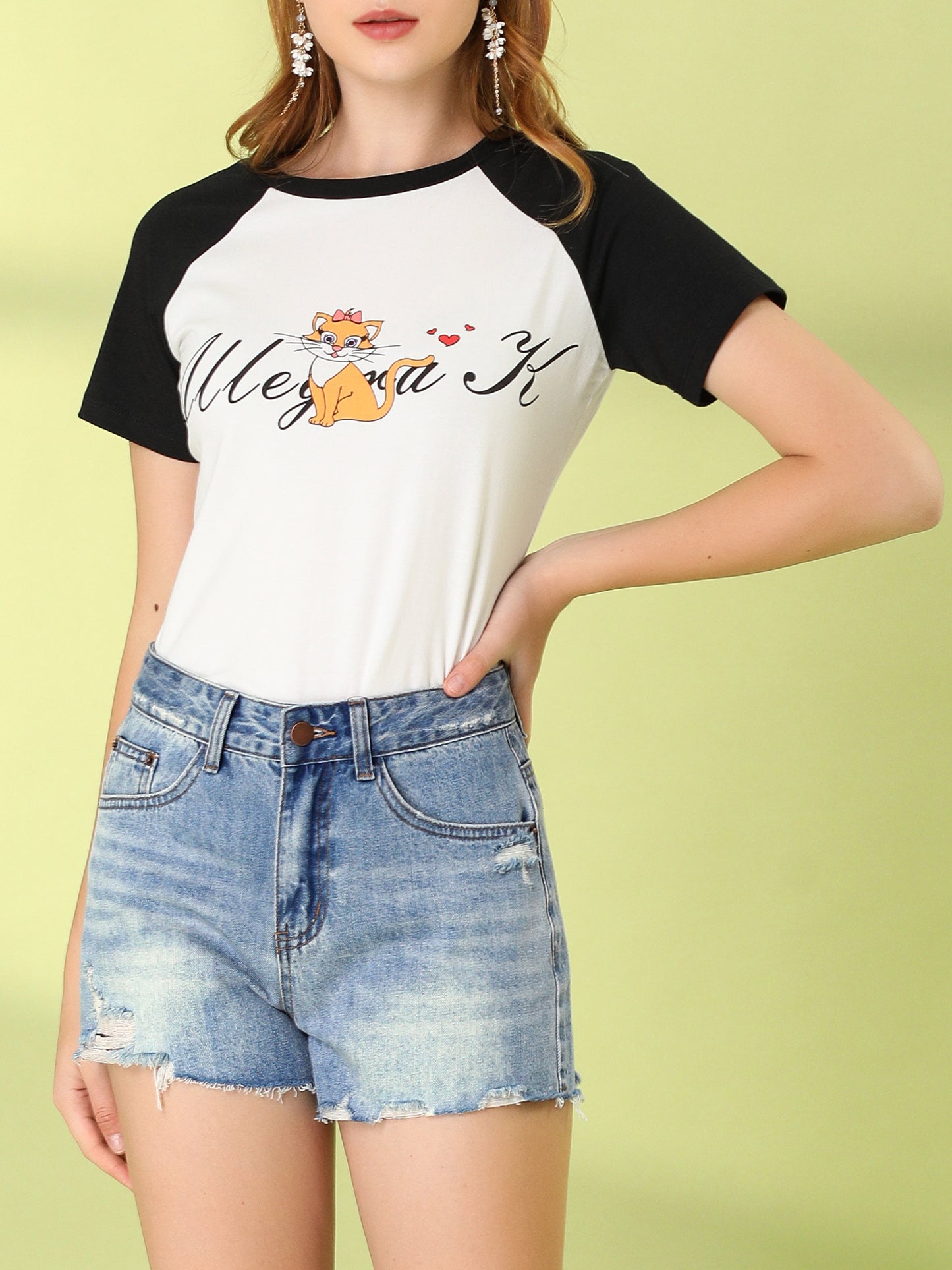 Women's Casual Denim Shorts Mid Rise Cutoff Distressed Ripped Jean Shorts