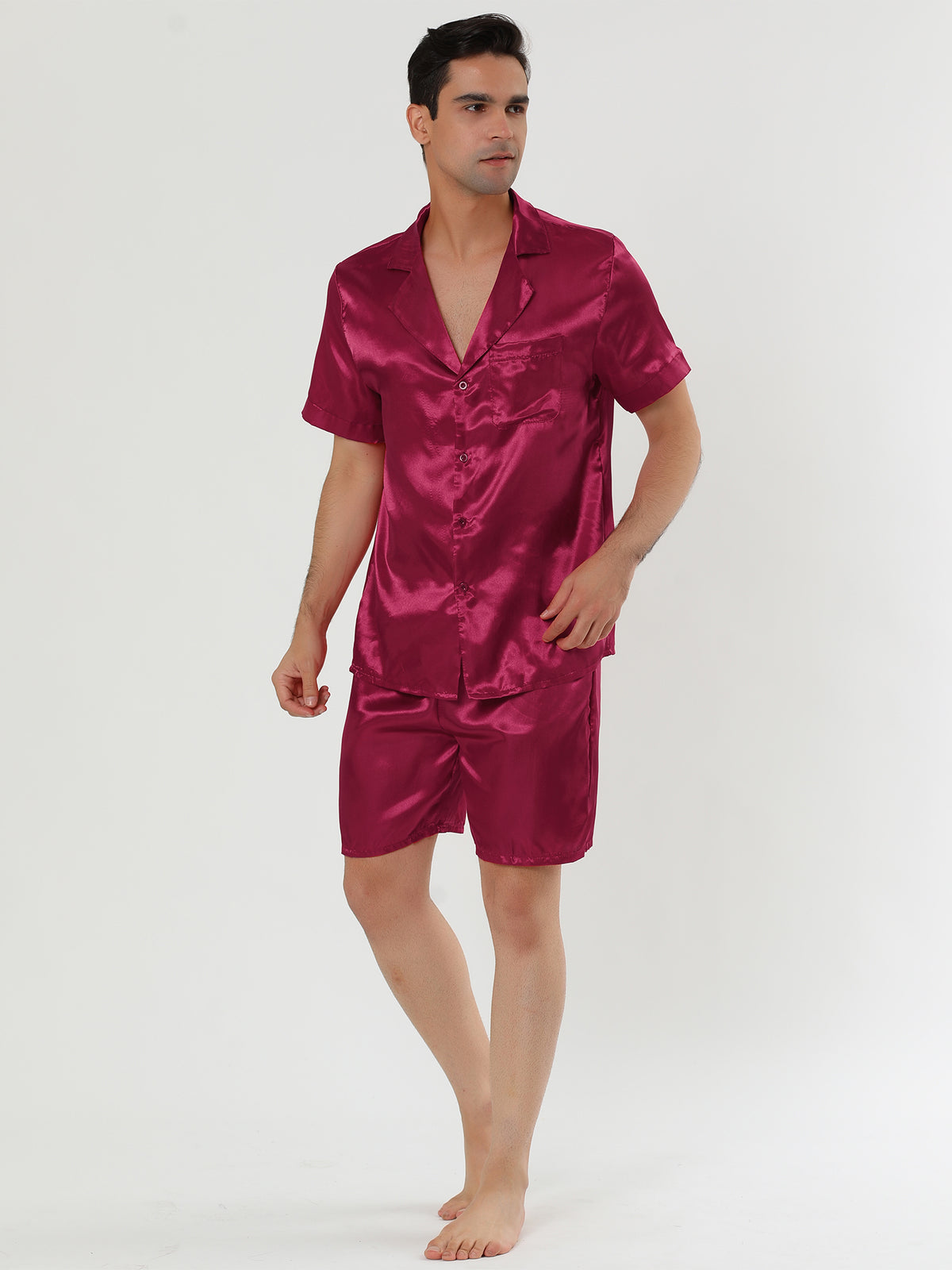 [PACK SALES] Men's 2 Sets Pajama Sets Short Sleeve Nightwear Top and Pants Loungewear