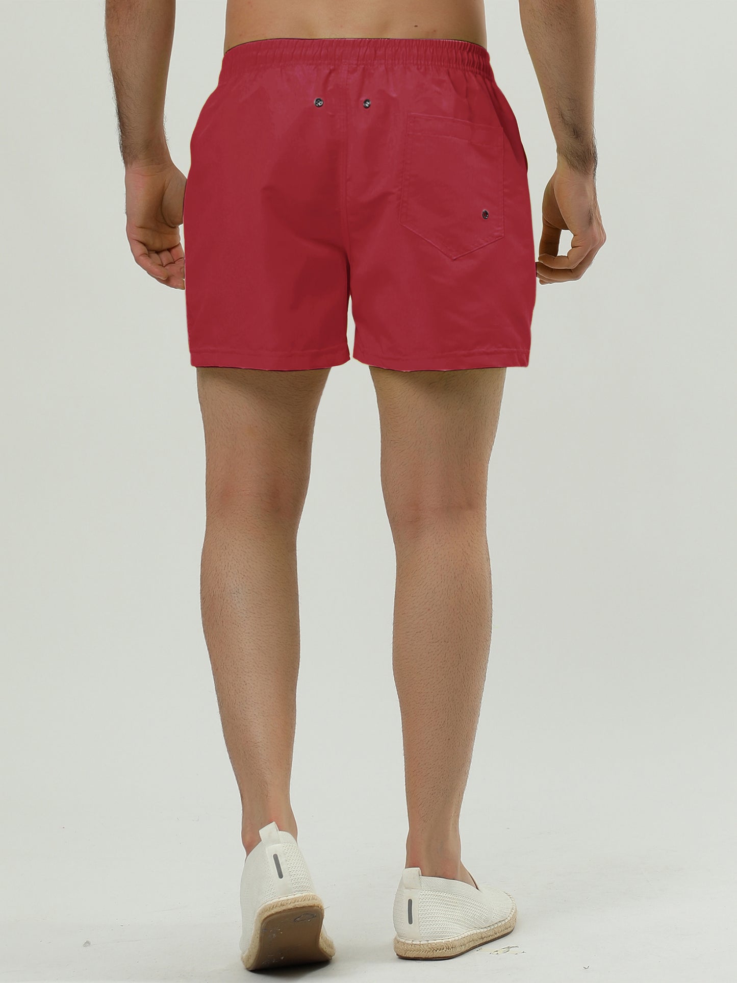 Men's Swim Shorts Summer Drawstring Waist Color Mesh Lining Swimming Board Shorts