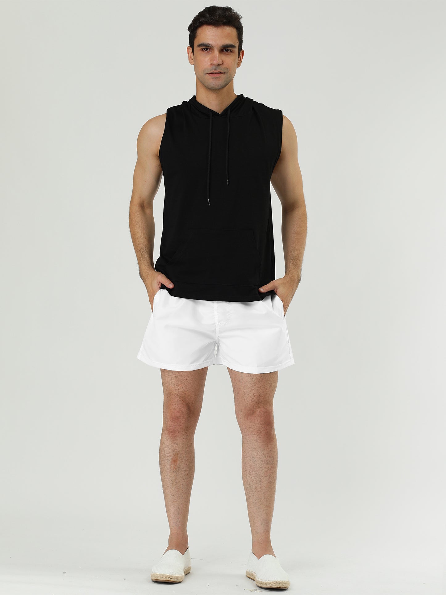 [PACK SALES] Men's 2 Pieces Summer Solid Color Adjustable Waist Regular Swimming Trunks