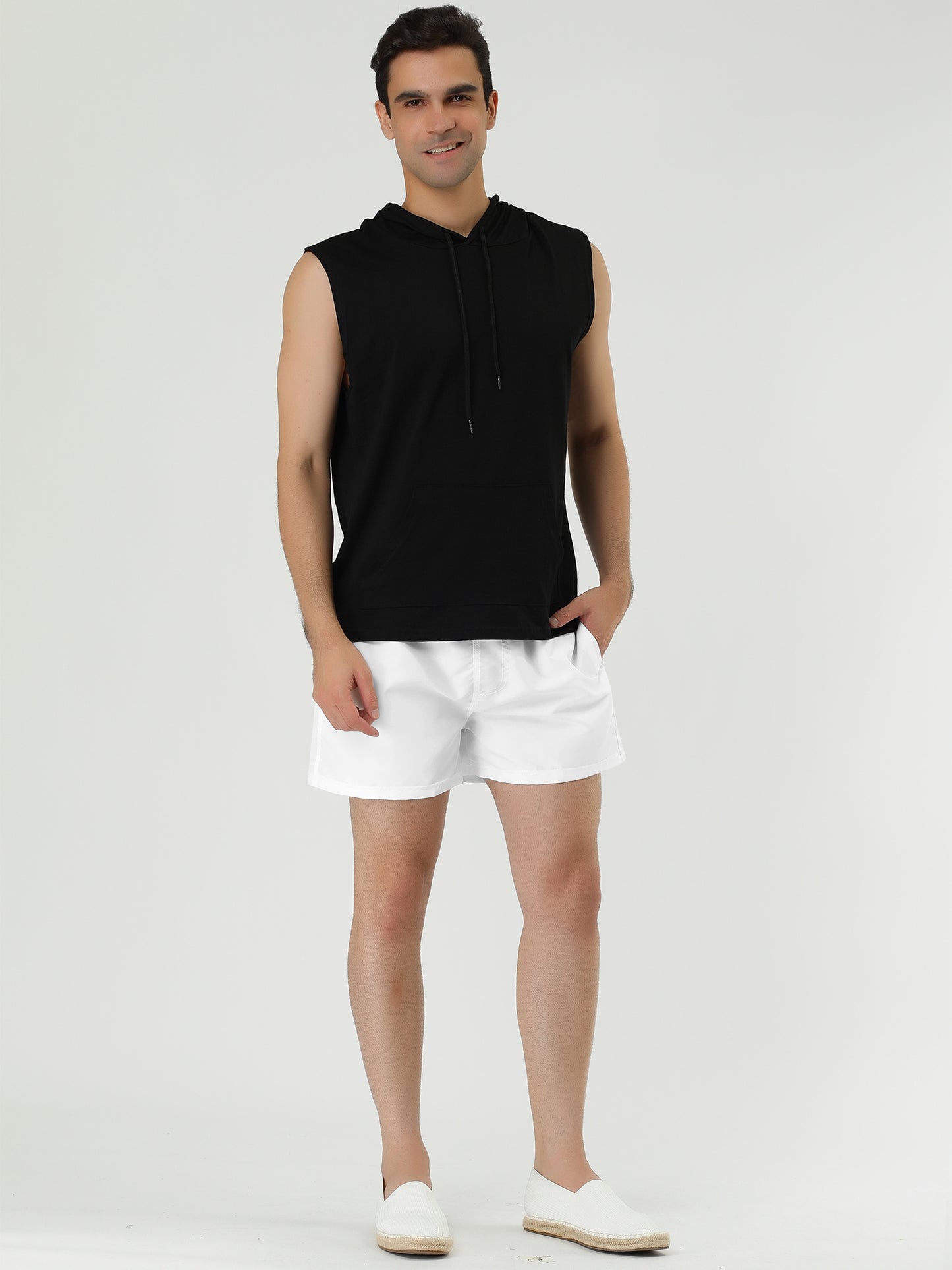 [PACK SALES] Men's 2 Pieces Summer Solid Color Adjustable Waist Regular Swimming Trunks