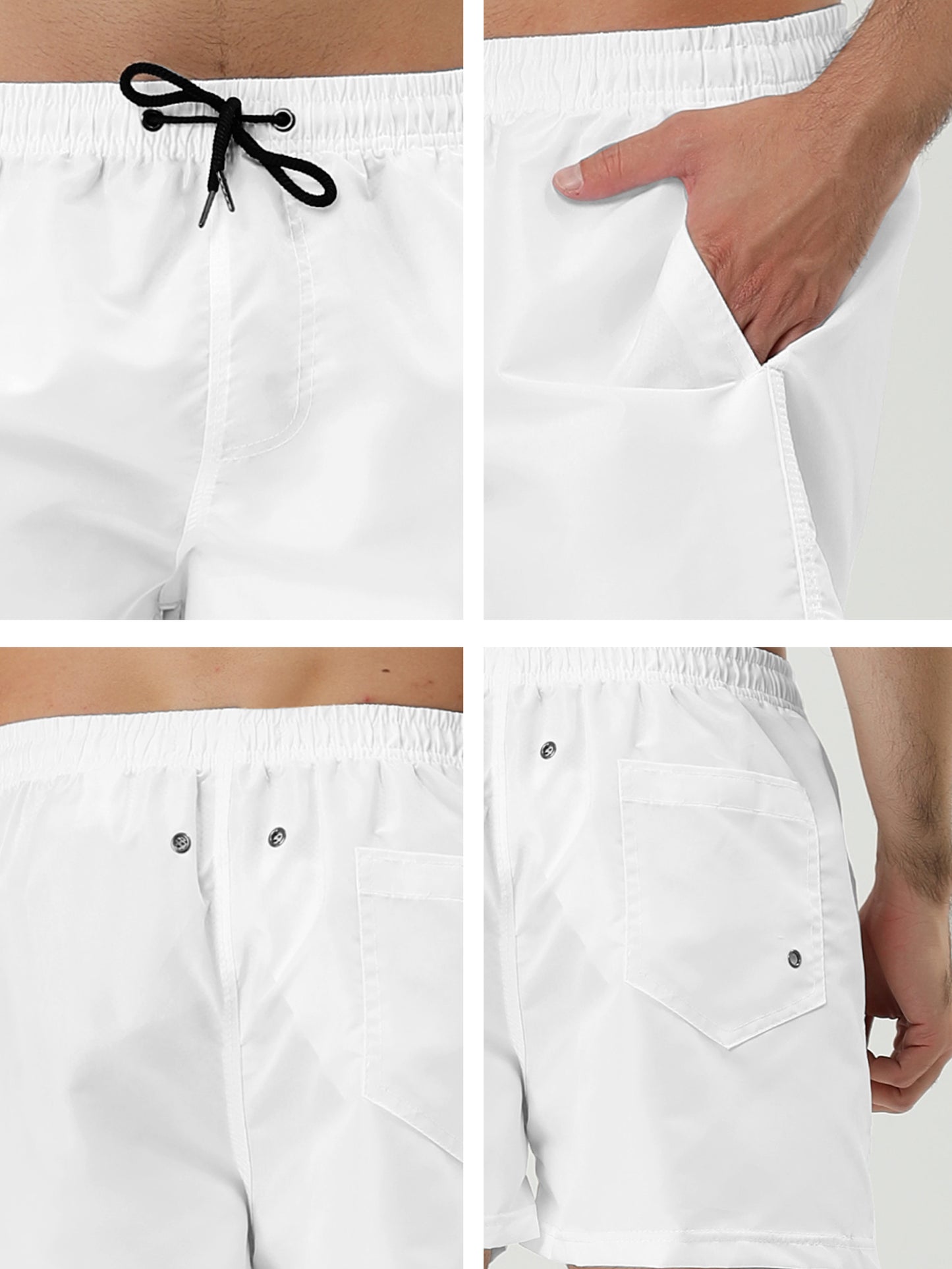 [PACK SALES] Men's 2 Pieces Summer Solid Color Adjustable Waist Regular Swimming Trunks