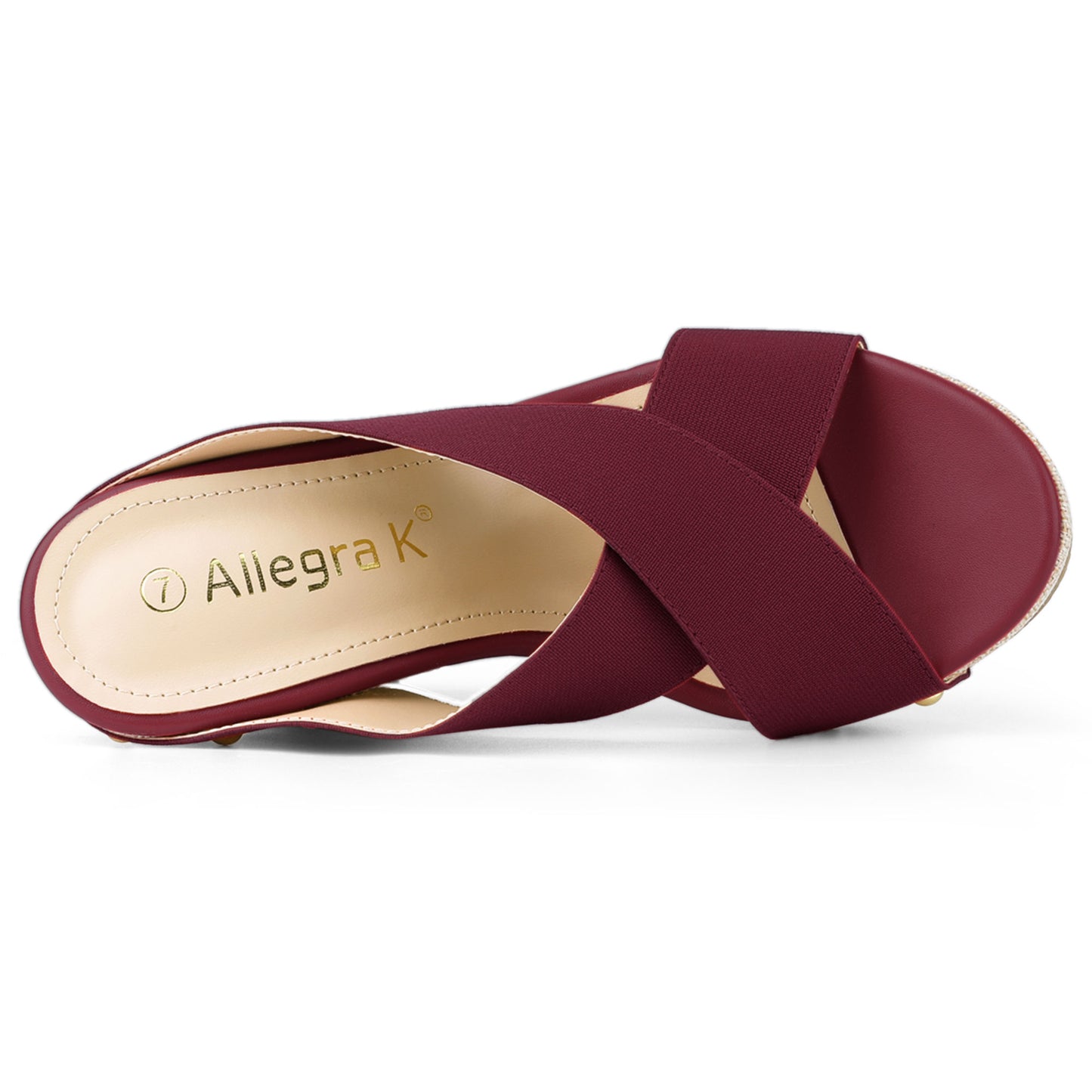 Women Open Toe Linen Platform Slide Wedge Sandals
