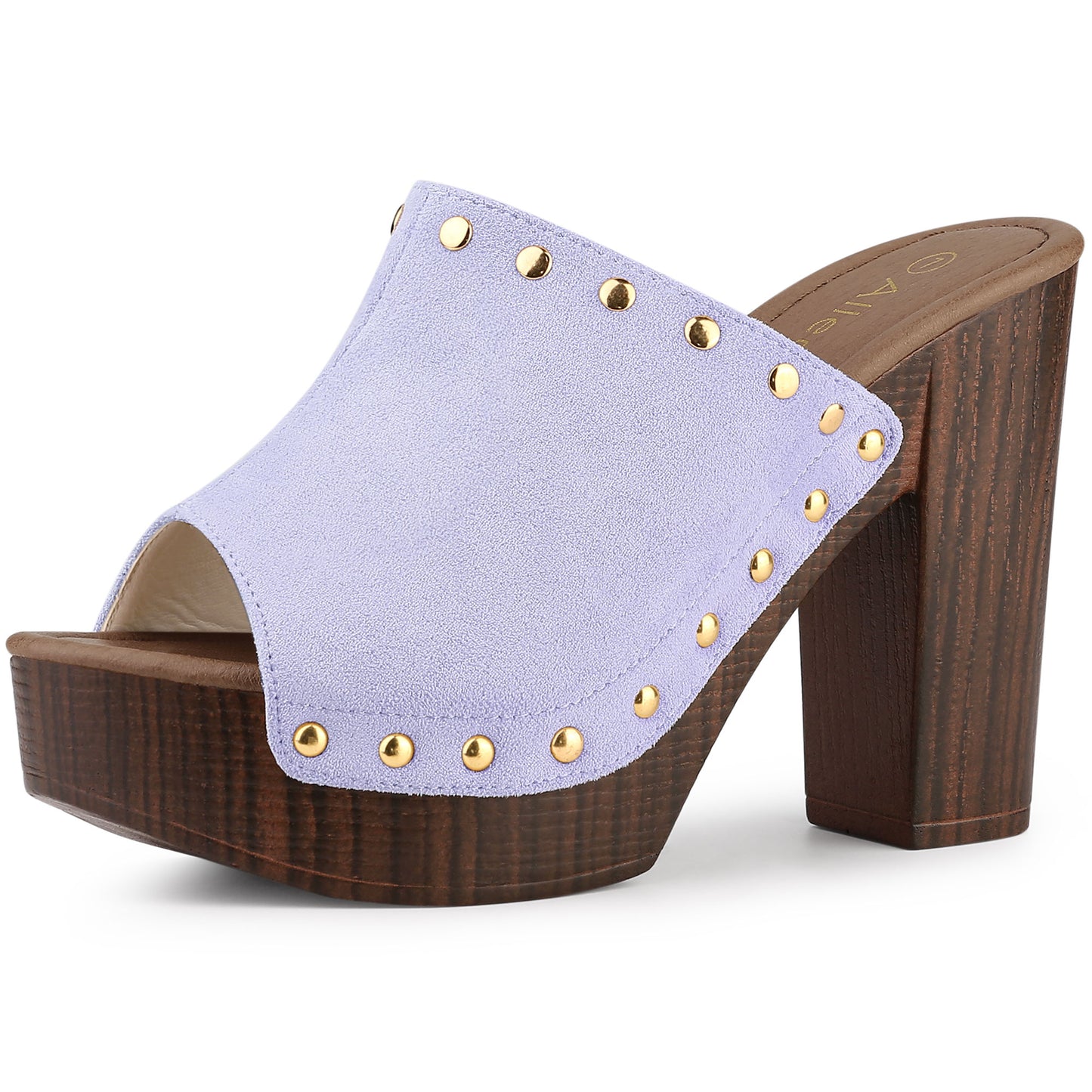 Women's Open Toe Platform Block Heel Slides Sandals
