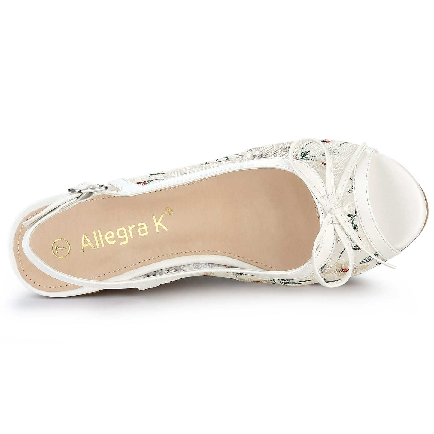 Women's Platform Heels Bow Lace Wedge Mustard Sandals