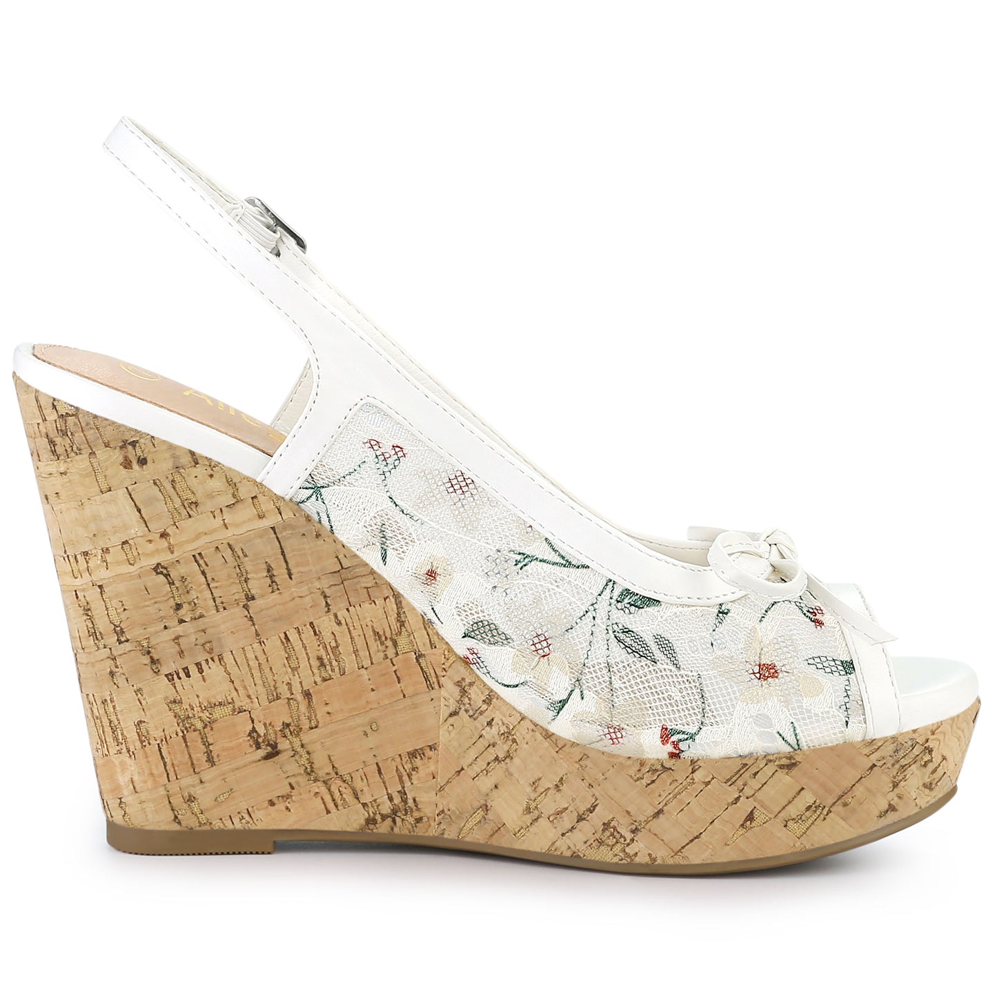 Women's Platform Heels Bow Lace Wedge Mustard Sandals