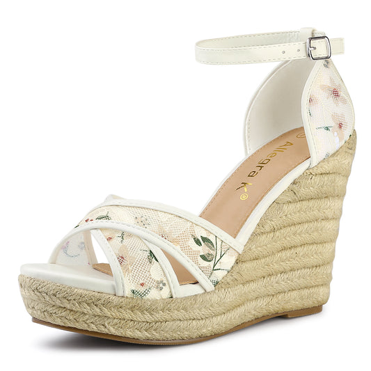 Women's Ankle Strap Espadrille Wedge Heel Sandals