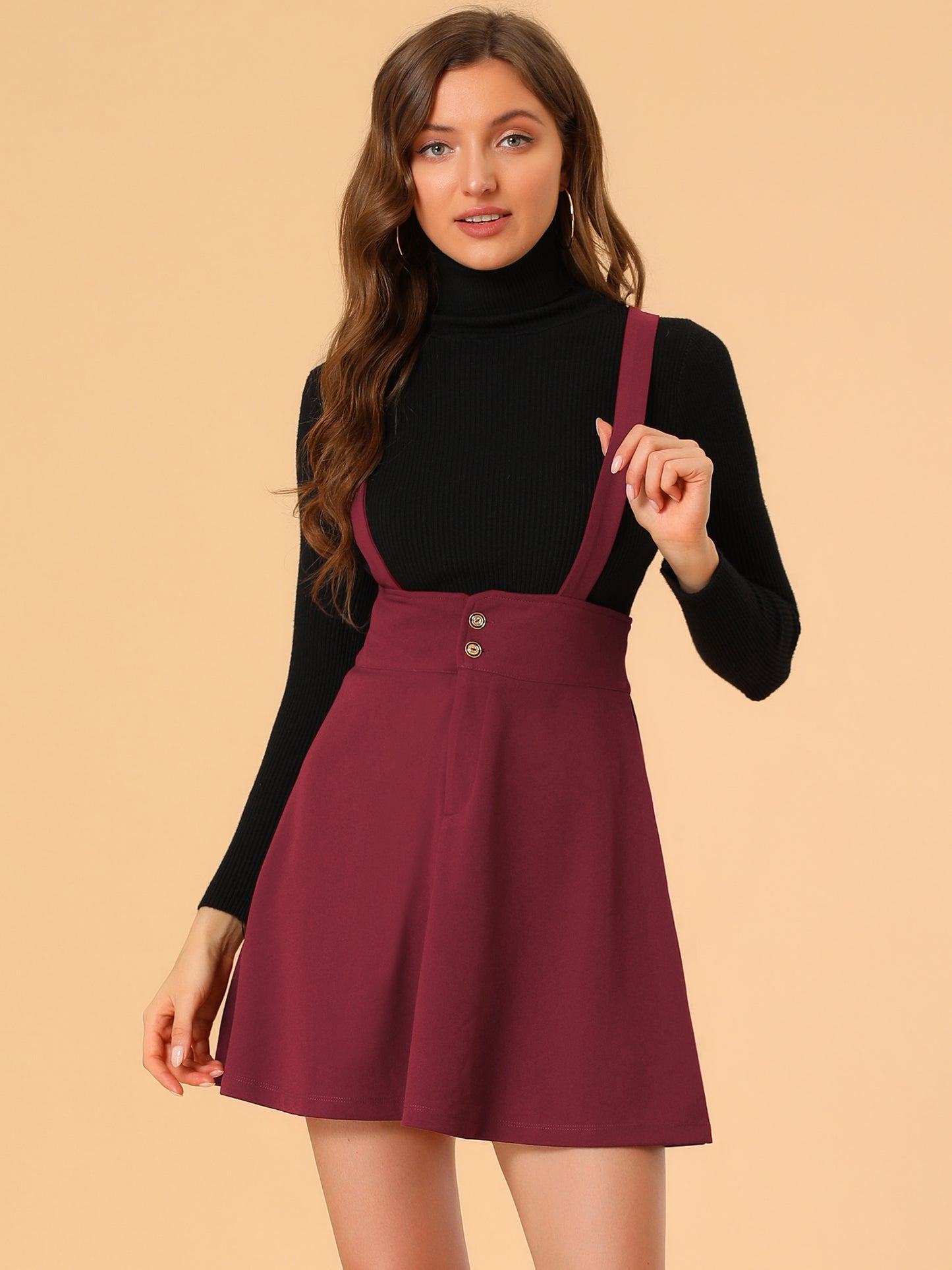 Women's Overall Skirt Straps Flared Skater Short Suspender Skirt