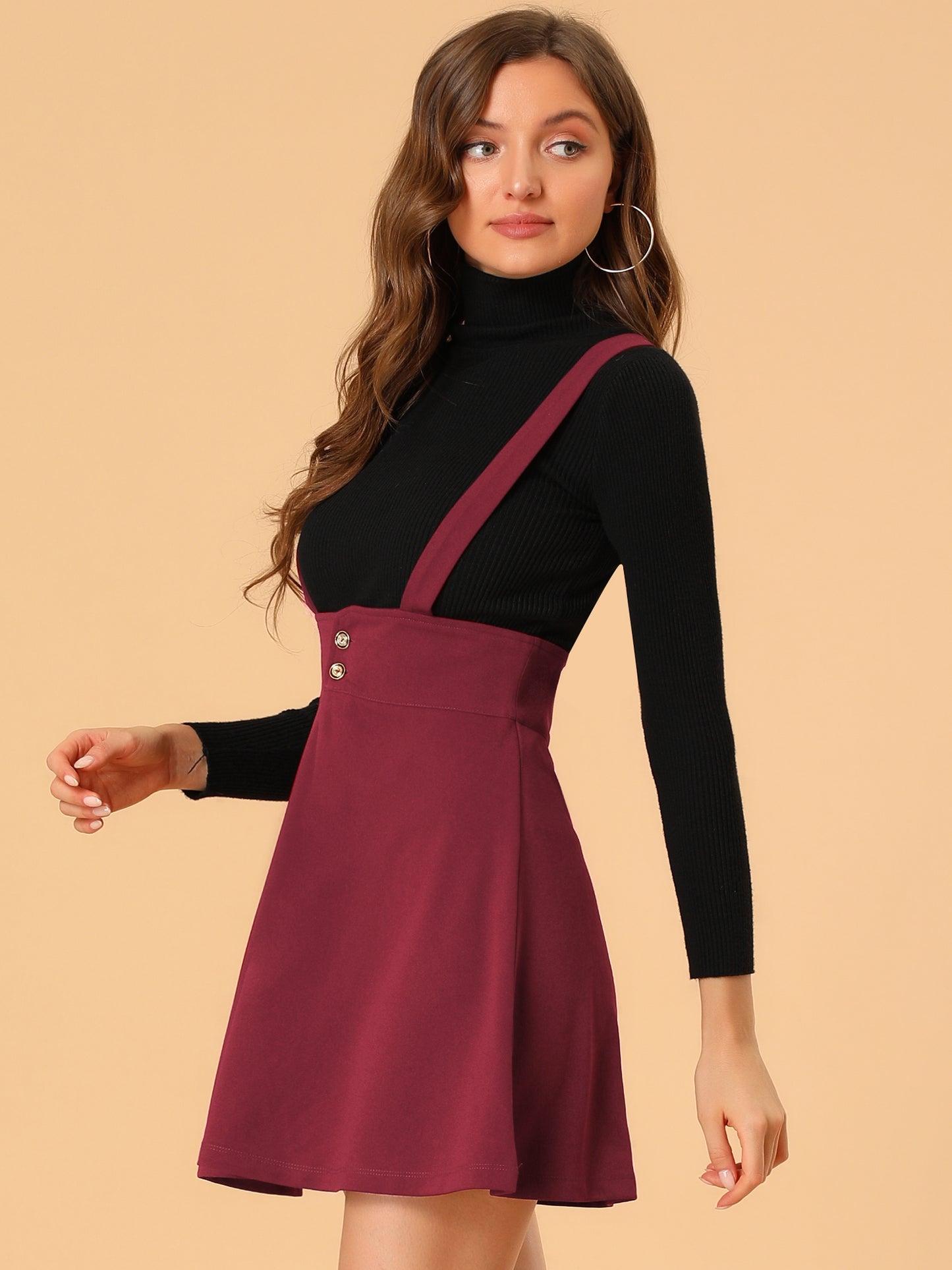Women's Overall Skirt Straps Flared Skater Short Suspender Skirt