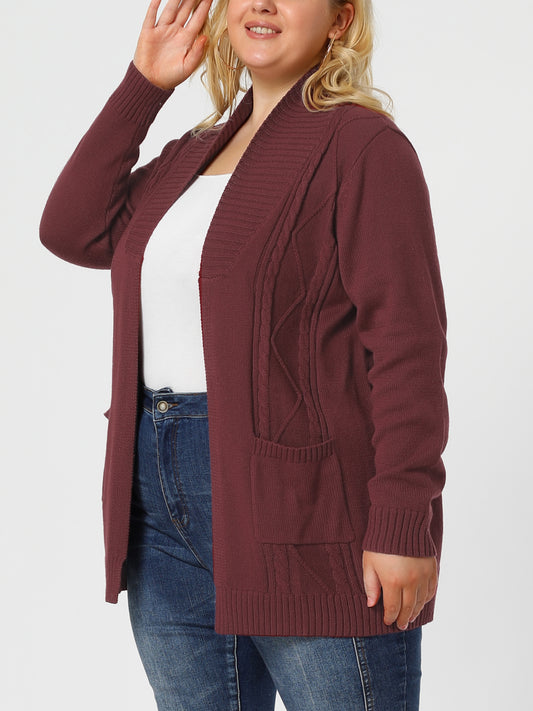 Women's Plus Size Classic Cardigan Sweaters Long Sleeve with Pockets Lightweight Cardigans