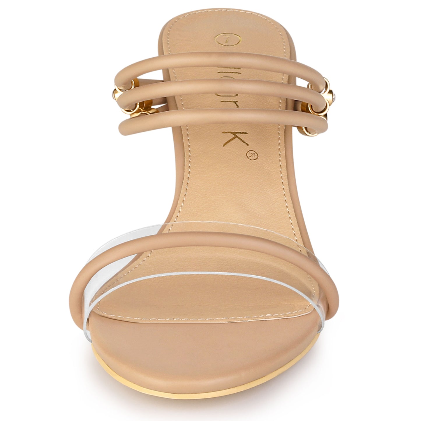 Women's Clear Glass Heel Slide Wedge Heel Wedge Sandals