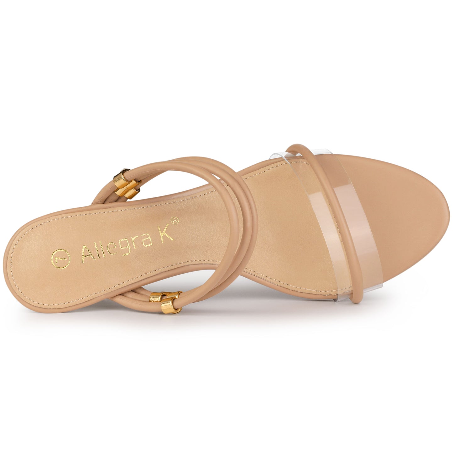 Women's Clear Glass Heel Slide Wedge Heel Wedge Sandals