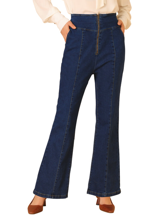 Pantalones vaqueros acampanados largos vintage para mujer