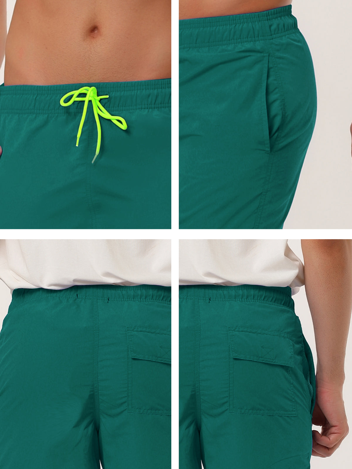 [PACK SALES] Men's 2 Pieces Holiday Beach Solid Color Adjustable Waist Bathing Swim Shorts