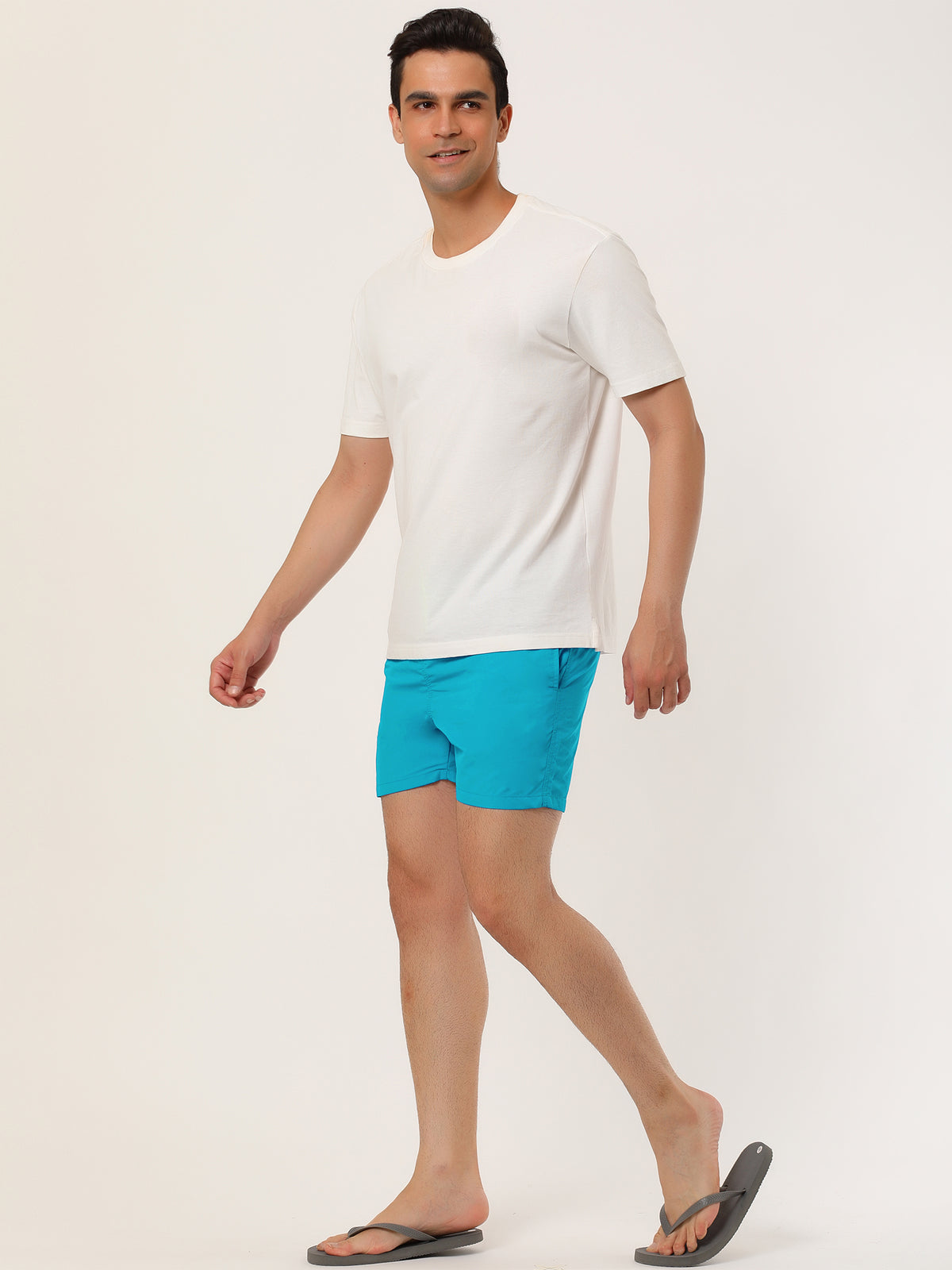 [PACK SALES] Men's 2 Pieces Solid Color Lightweight Summer Surfing Beach Swim Shorts
