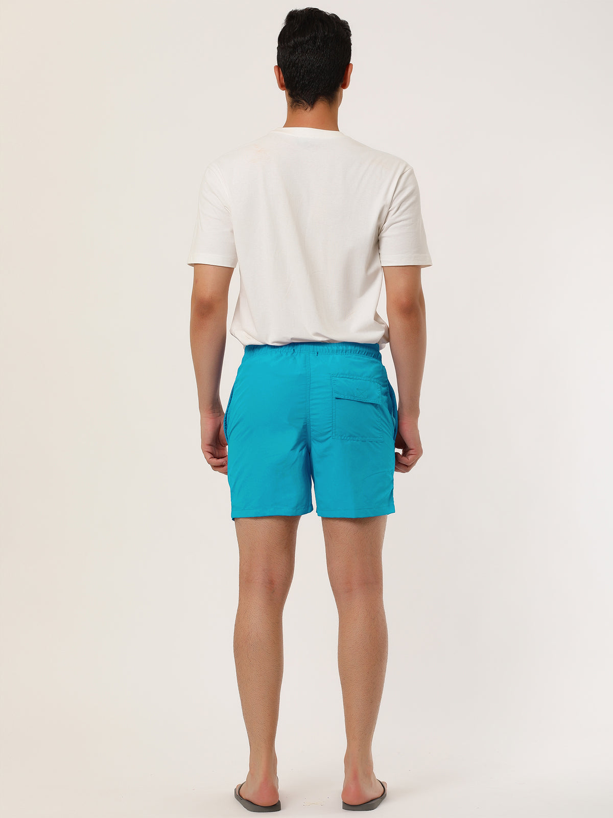 [PACK SALES] Men's 2 Pieces Solid Color Lightweight Summer Surfing Beach Swim Shorts