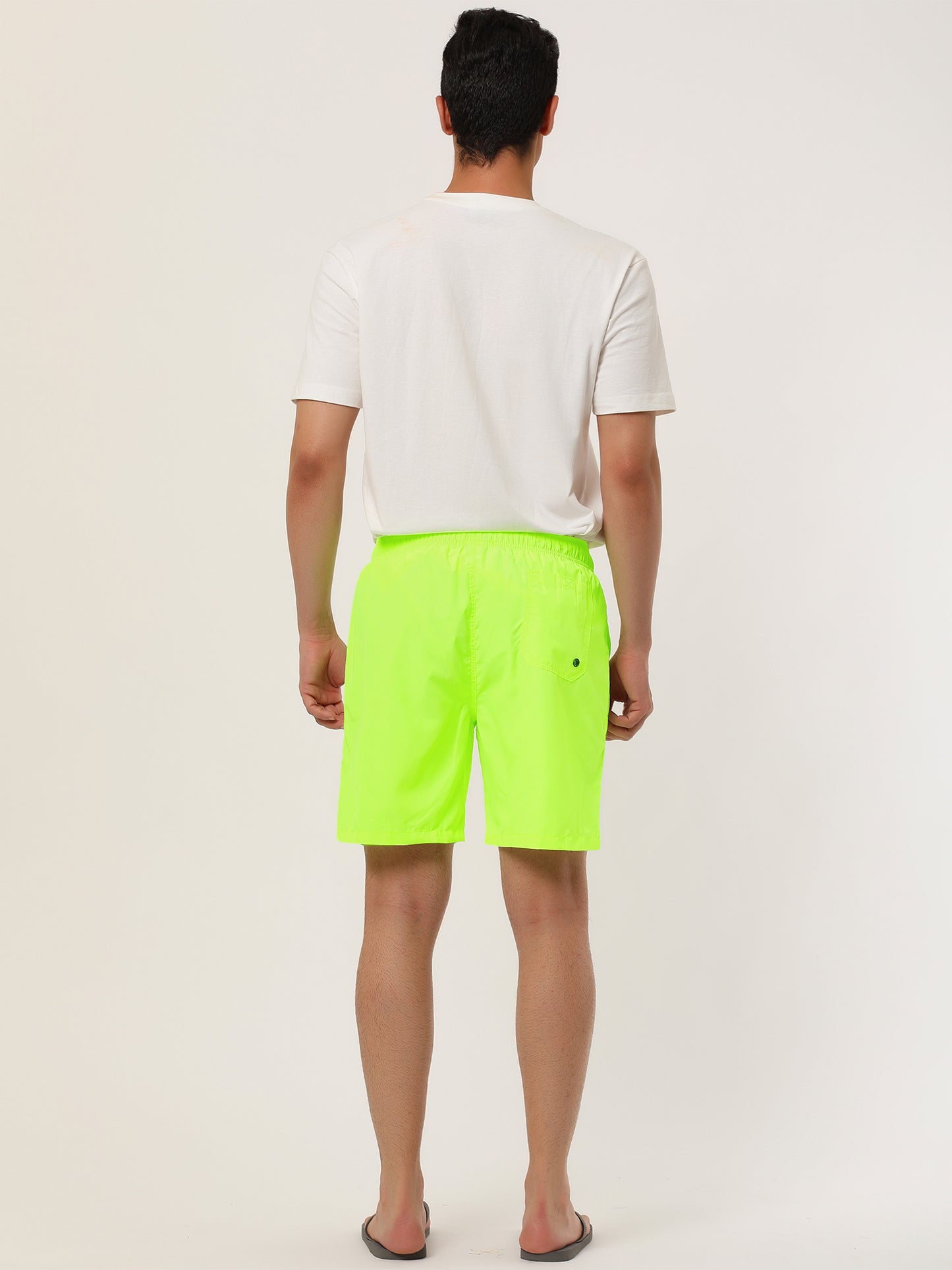 Men's Solid Beach Shorts Drawstring Surfing Mesh Lining Swimwear Board Shorts