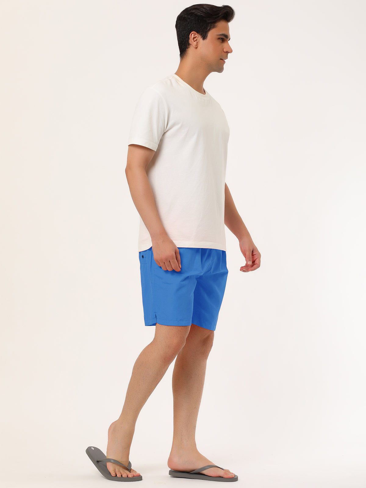 [PACK SALES] Men's 2 Pieces Drawstring Surfing Mesh Lining Solid Swimwear Beach Board Shorts