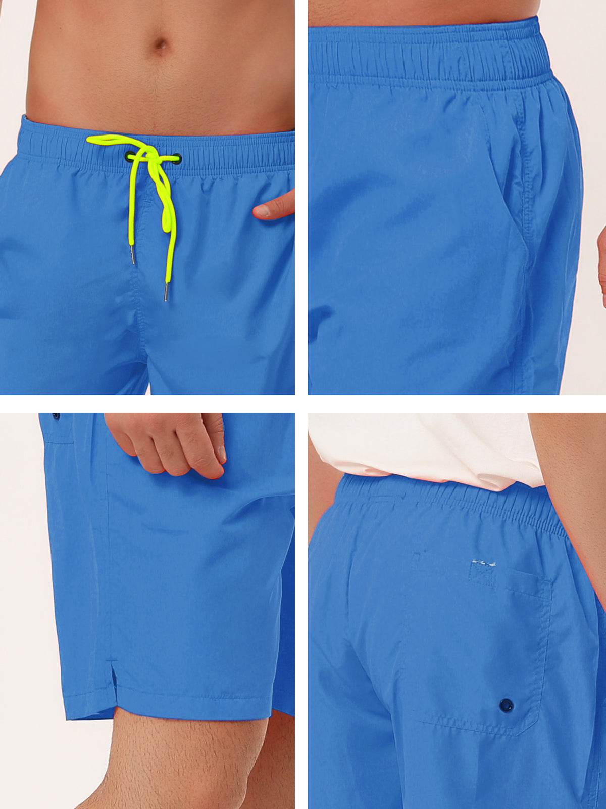 [PACK SALES] Men's 2 Pieces Drawstring Surfing Mesh Lining Solid Swimwear Beach Board Shorts