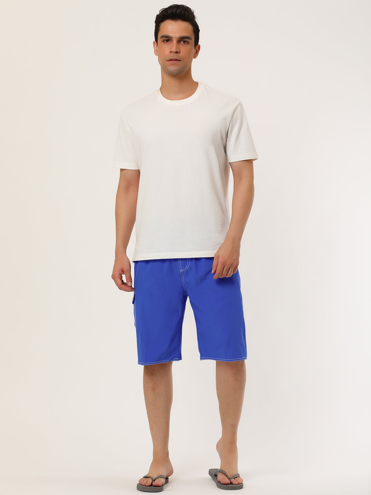[PACK SALES] Men's 2 Pieces Summer Holiday Drawstring Waist Solid Beach Board Shorts