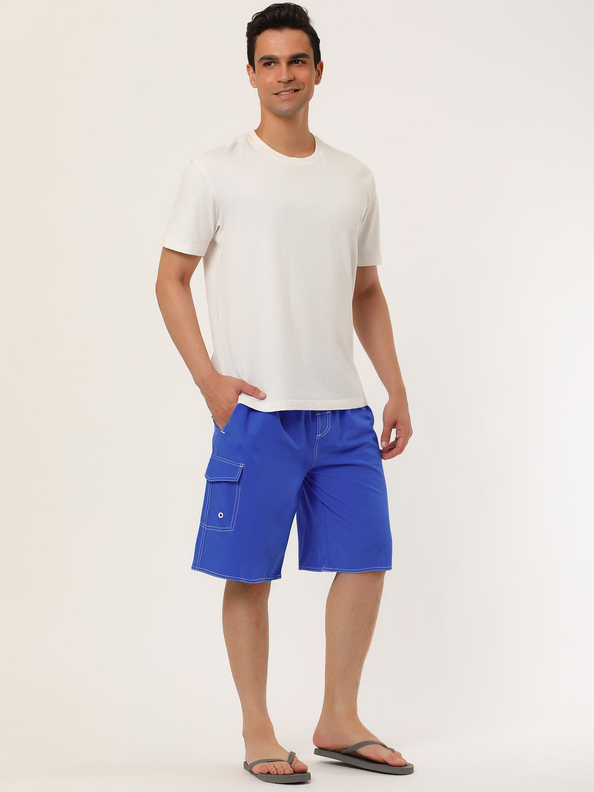 [PACK SALES] Men's 2 Pieces Summer Holiday Drawstring Waist Solid Beach Board Shorts
