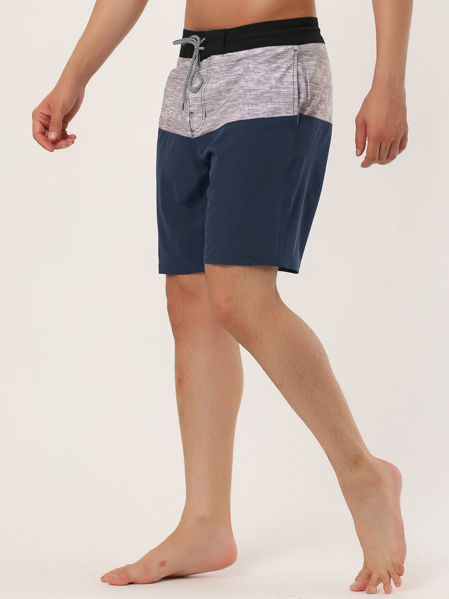 [PACK SALES] Men's 2 Pieces Contrast Color Design Drawstring Wasit Beach Board Shorts