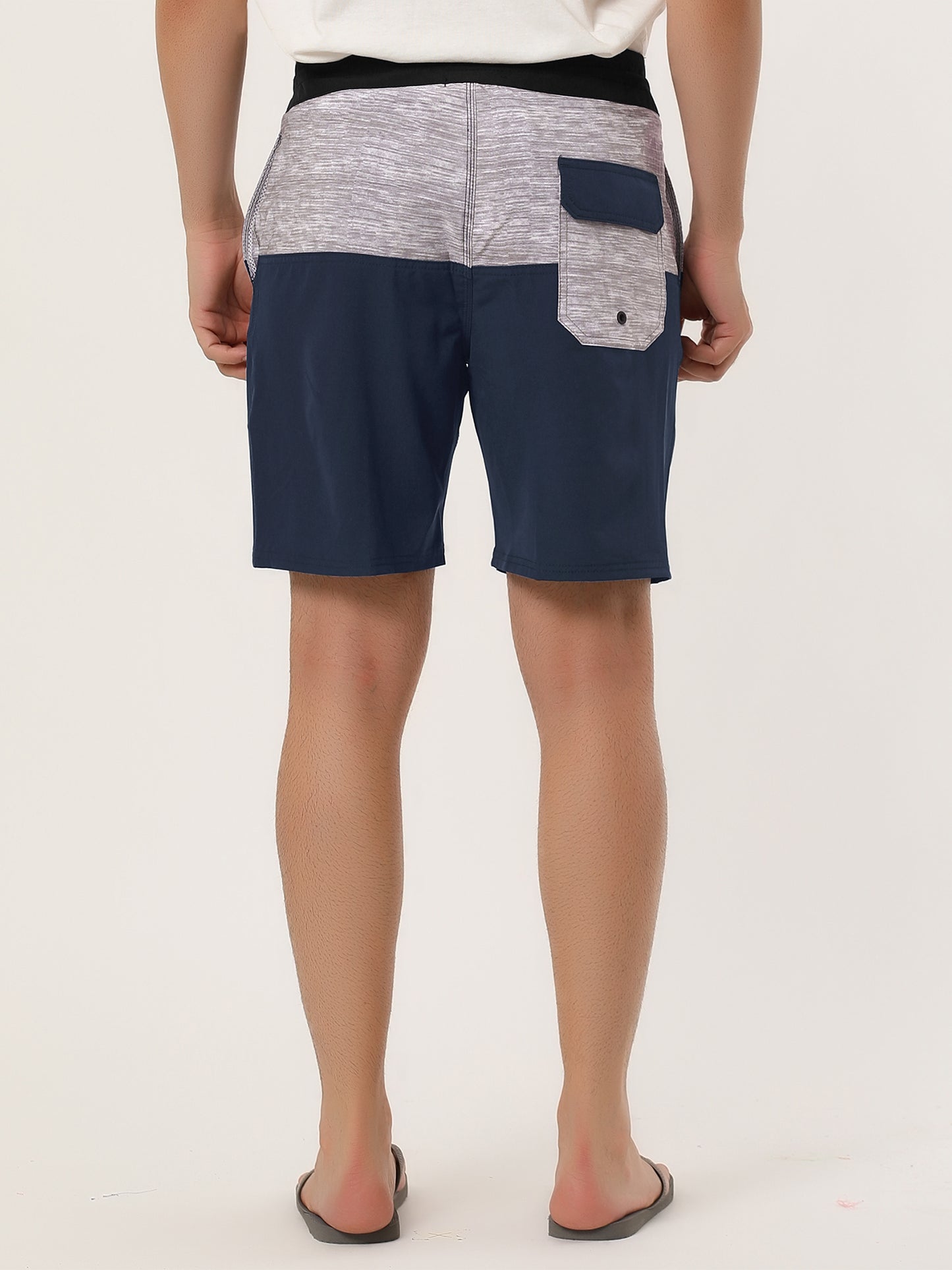 [PACK SALES] Men's 2 Pieces Contrast Color Design Drawstring Wasit Beach Board Shorts
