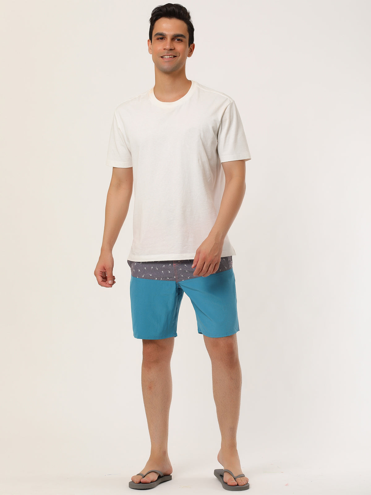 [PACK SALES] Men's 2 Pieces Summer Swim Shorts Color Block Beach Board Shorts